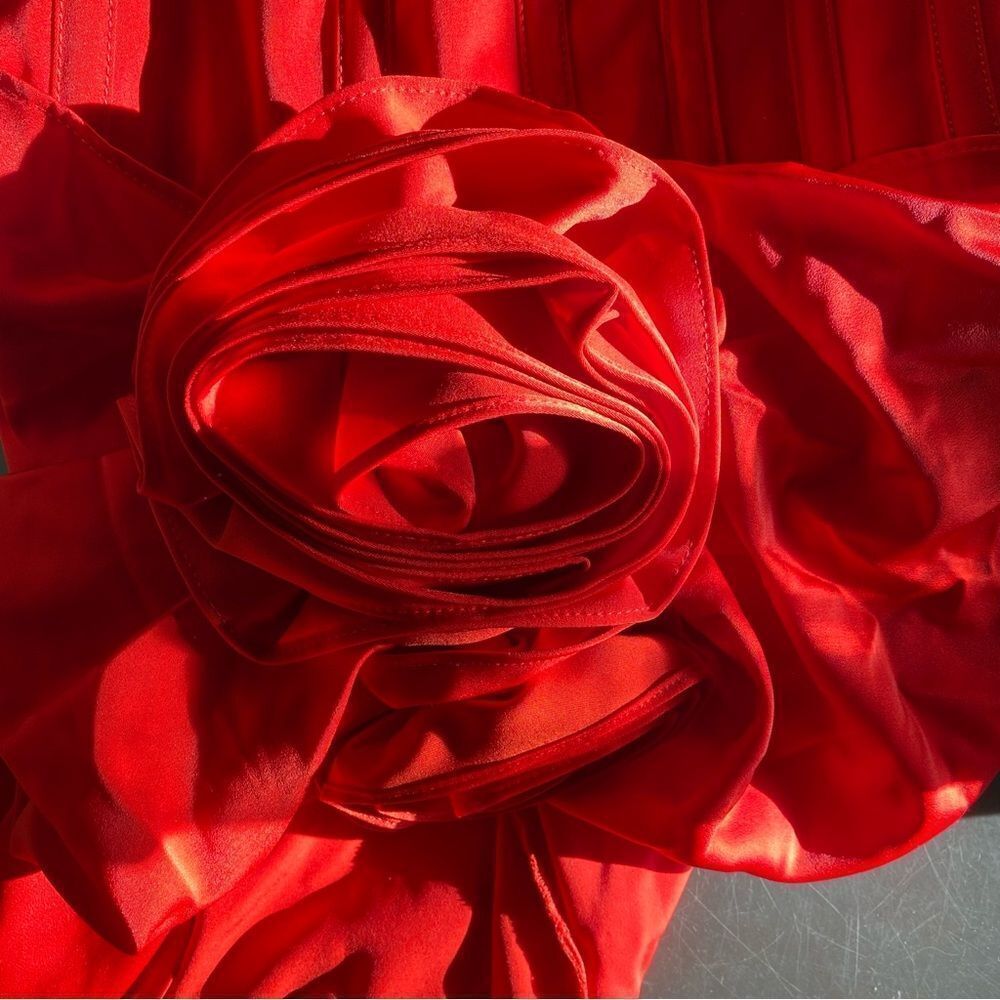 NBD Jake Gown red bustier corset strapless maxi rosette prom event Revolve XS - Picture 15 of 15